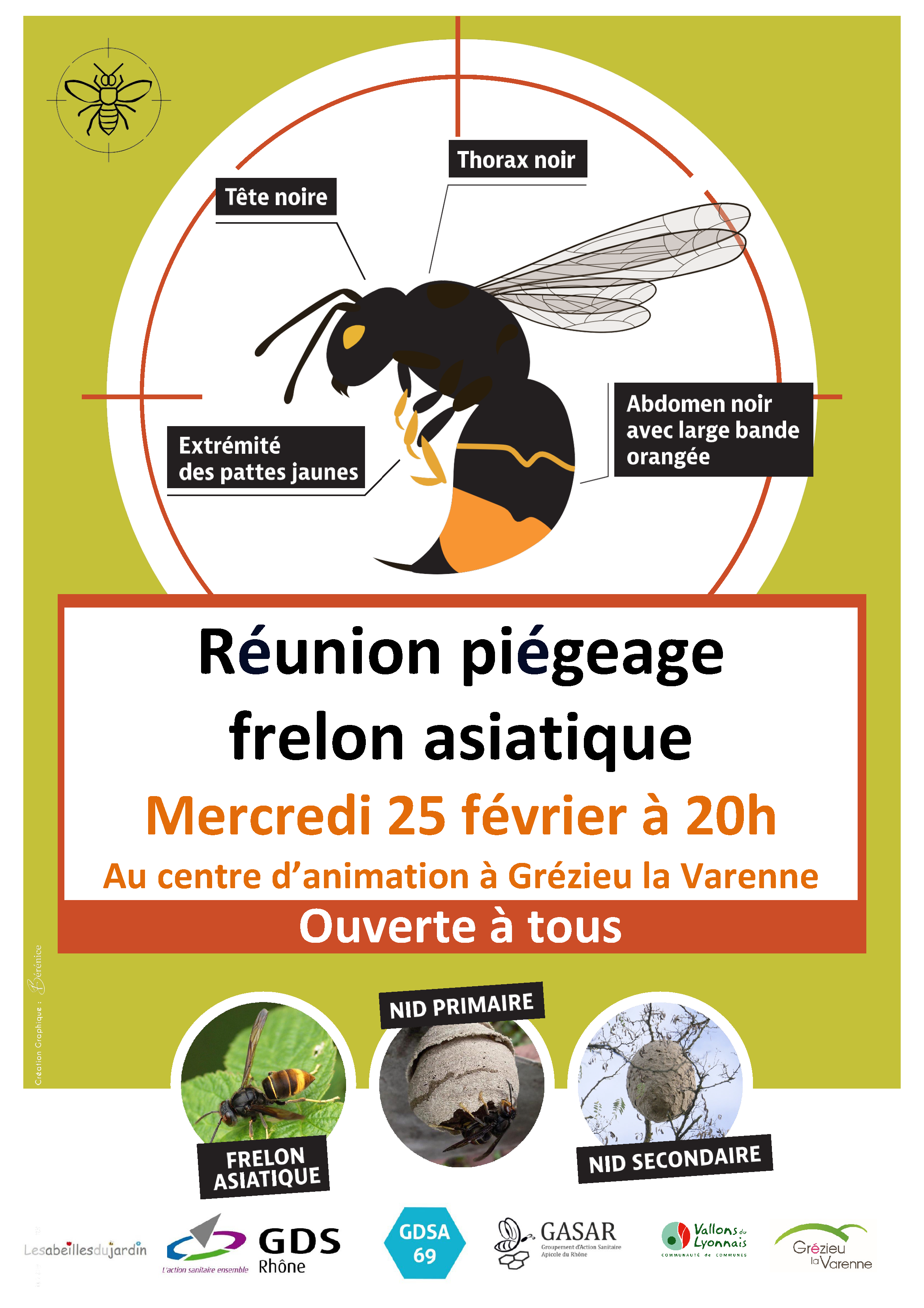 Affiche reunion frelons asiatiques